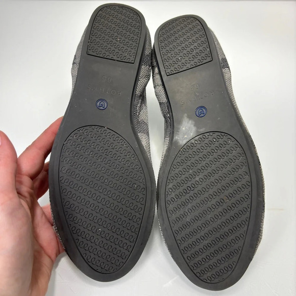 Rothy’s Round Toe Gray Camo Neon Heel Stripe Flats Retired Rare Size 6.5 - Picture 11 of 13